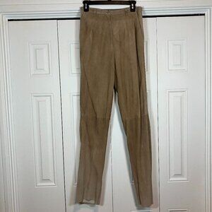 Adrienne Vittadini Collection Taupe Suede (Leather) Pants Sz 10